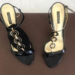 Dolce Gabbana size 10 black and gold heeled